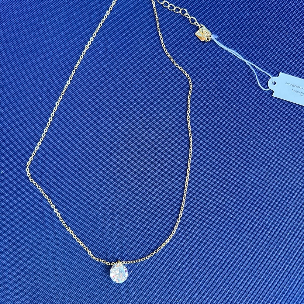 Park Lane Halo necklace 2 carat floating CZ gold tone neckalce
